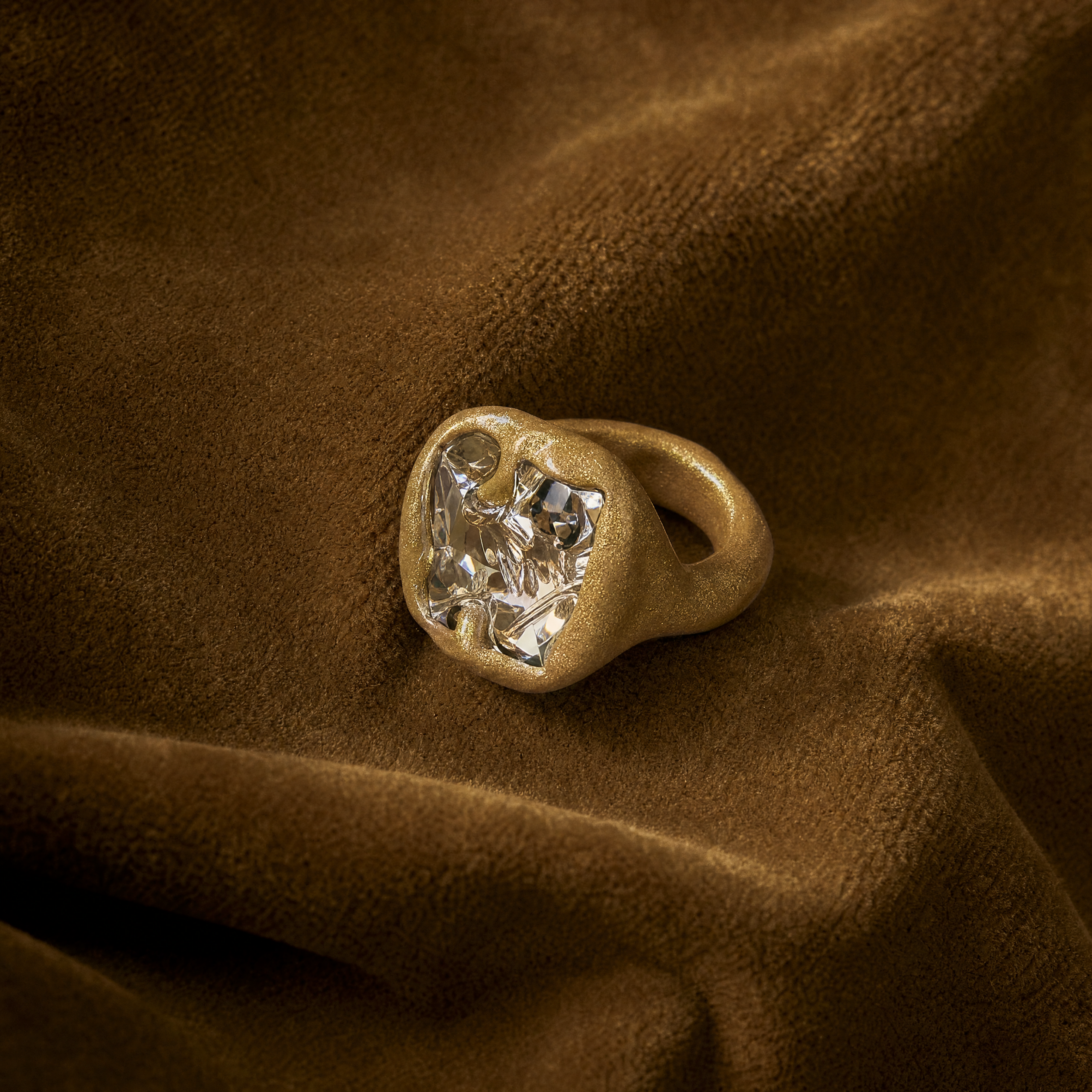 кольцо кошечка Кольцо из полимерной глины с редким кристаллом Swarovski в форме кошки «Кошечка» — изображение 1