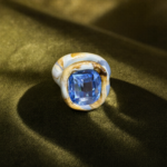 Кольцо из полимерной глины с кристаллом Swarovski «Цвета пляжа»