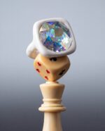 Кольцо с редким кристаллом Swarovski «Куб» — изображение 2