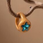 Кольцо с  кристаллом Swarovski в форме морской звезды